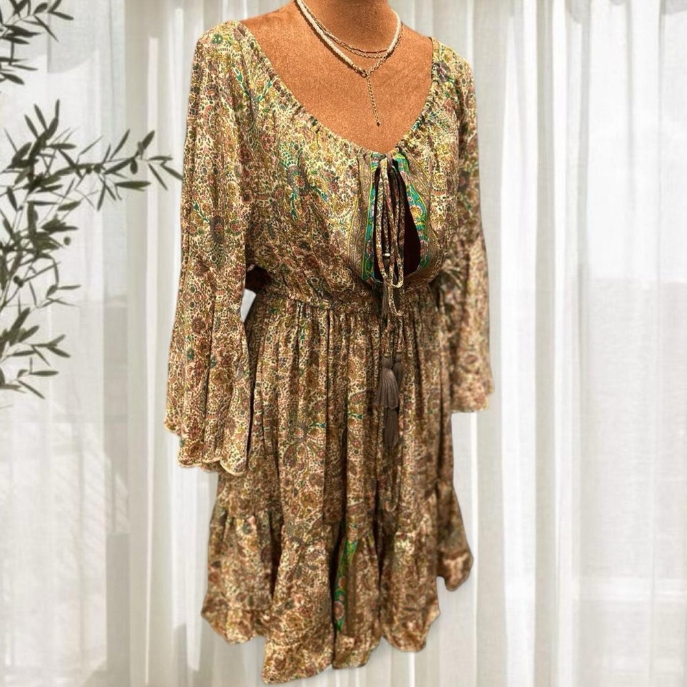 Rare Sophie Atelier Bohemian Floral Dress with Tassels